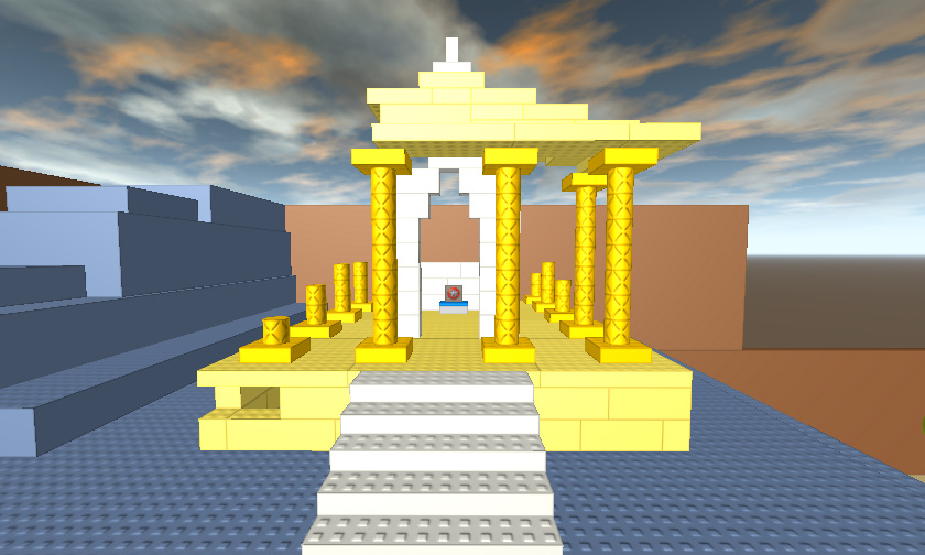 The Ancient temple and the battle armor